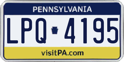 PA license plate LPQ4195