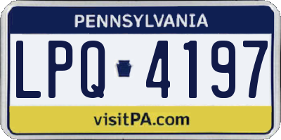 PA license plate LPQ4197