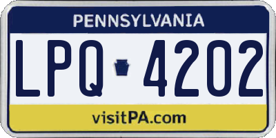 PA license plate LPQ4202