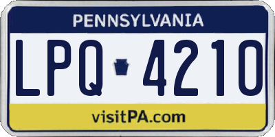 PA license plate LPQ4210