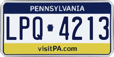 PA license plate LPQ4213