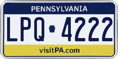 PA license plate LPQ4222