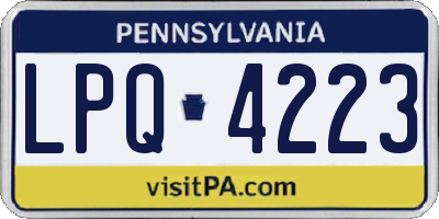 PA license plate LPQ4223