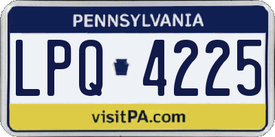PA license plate LPQ4225