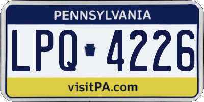 PA license plate LPQ4226