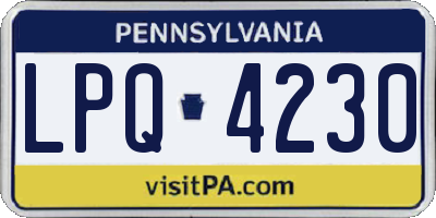 PA license plate LPQ4230