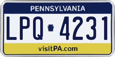 PA license plate LPQ4231
