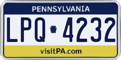 PA license plate LPQ4232
