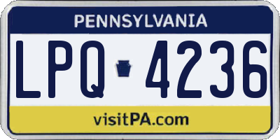 PA license plate LPQ4236