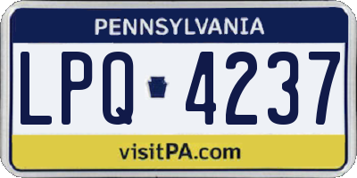 PA license plate LPQ4237