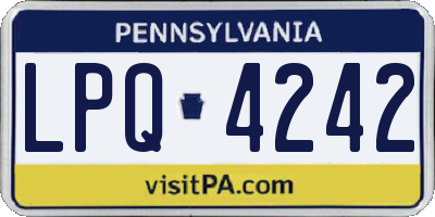 PA license plate LPQ4242