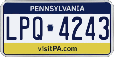 PA license plate LPQ4243