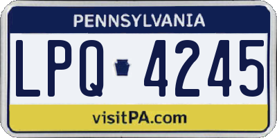PA license plate LPQ4245