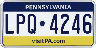 PA license plate LPQ4246