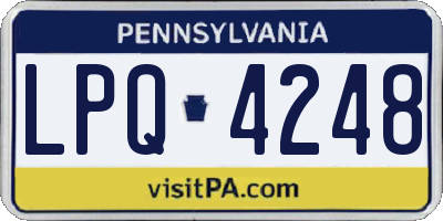 PA license plate LPQ4248