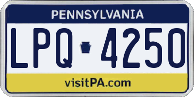 PA license plate LPQ4250