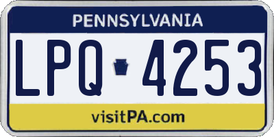 PA license plate LPQ4253