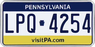 PA license plate LPQ4254