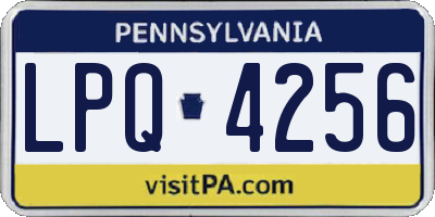 PA license plate LPQ4256