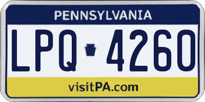 PA license plate LPQ4260