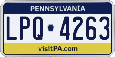 PA license plate LPQ4263