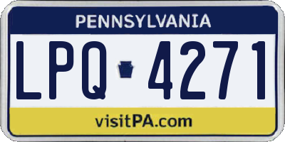 PA license plate LPQ4271
