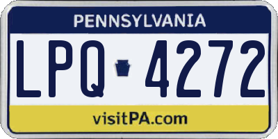 PA license plate LPQ4272