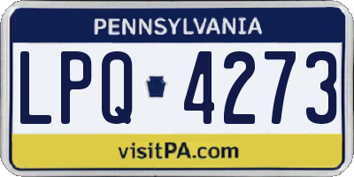 PA license plate LPQ4273