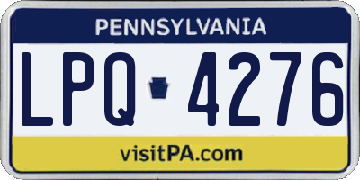 PA license plate LPQ4276