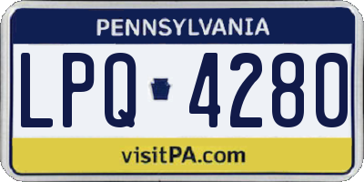 PA license plate LPQ4280