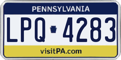 PA license plate LPQ4283