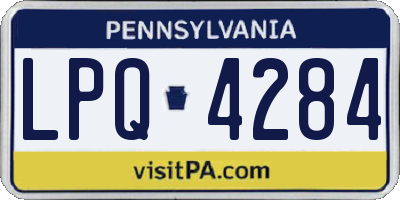 PA license plate LPQ4284