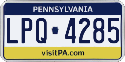 PA license plate LPQ4285
