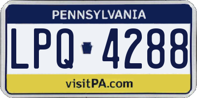 PA license plate LPQ4288