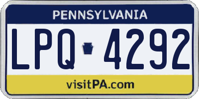 PA license plate LPQ4292