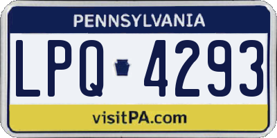 PA license plate LPQ4293