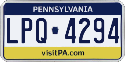 PA license plate LPQ4294