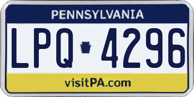 PA license plate LPQ4296