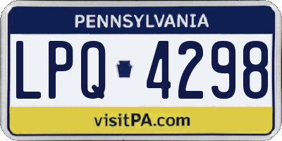 PA license plate LPQ4298