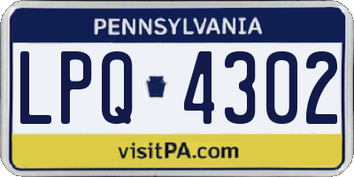 PA license plate LPQ4302