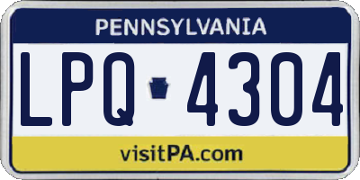 PA license plate LPQ4304