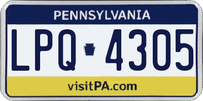 PA license plate LPQ4305