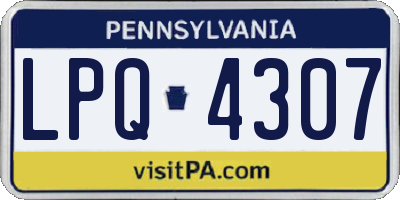 PA license plate LPQ4307