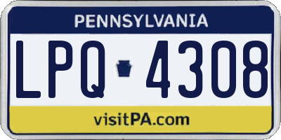 PA license plate LPQ4308