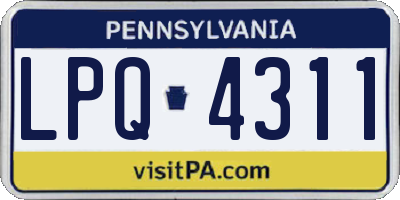 PA license plate LPQ4311