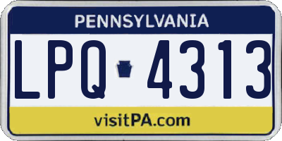 PA license plate LPQ4313