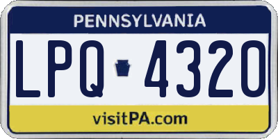 PA license plate LPQ4320