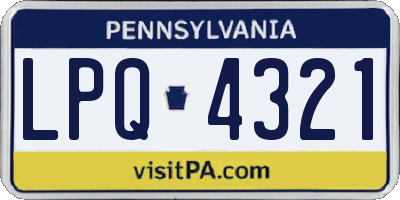 PA license plate LPQ4321