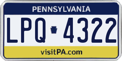 PA license plate LPQ4322