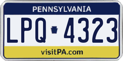PA license plate LPQ4323